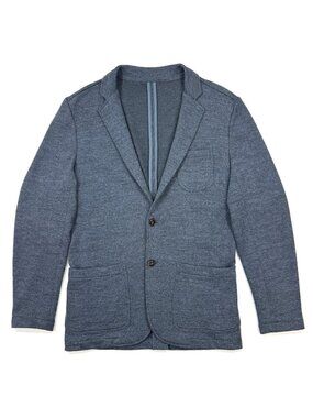 Faherty Mens Blazer Inlet Knit Stretch Unstructured Jacket Size Medium Navy Blue